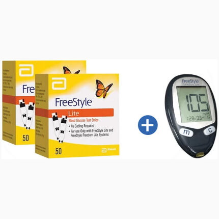 Abbott Freestyle Blood Glucose Monitor + Abbott Freestyle Lite Strips OMNI (2 PCS)